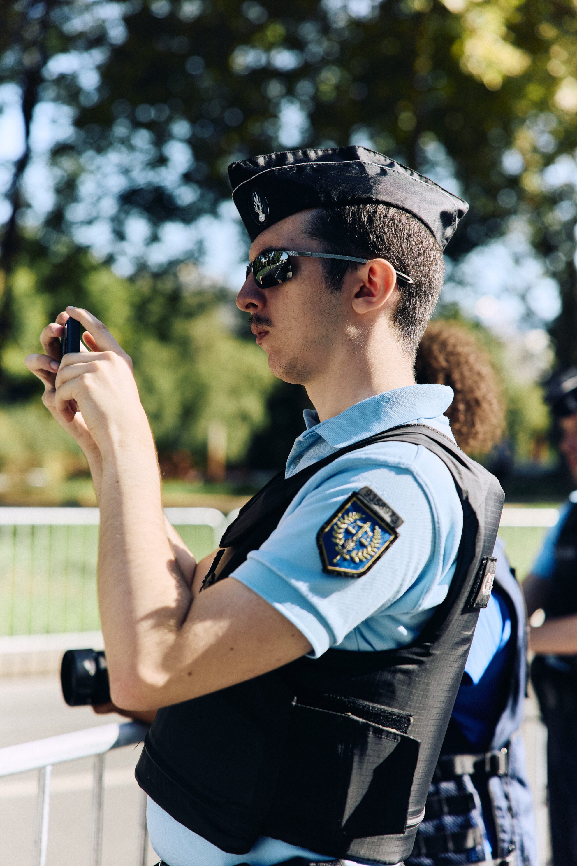 Policeman with camera